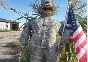 military man scarecrow
